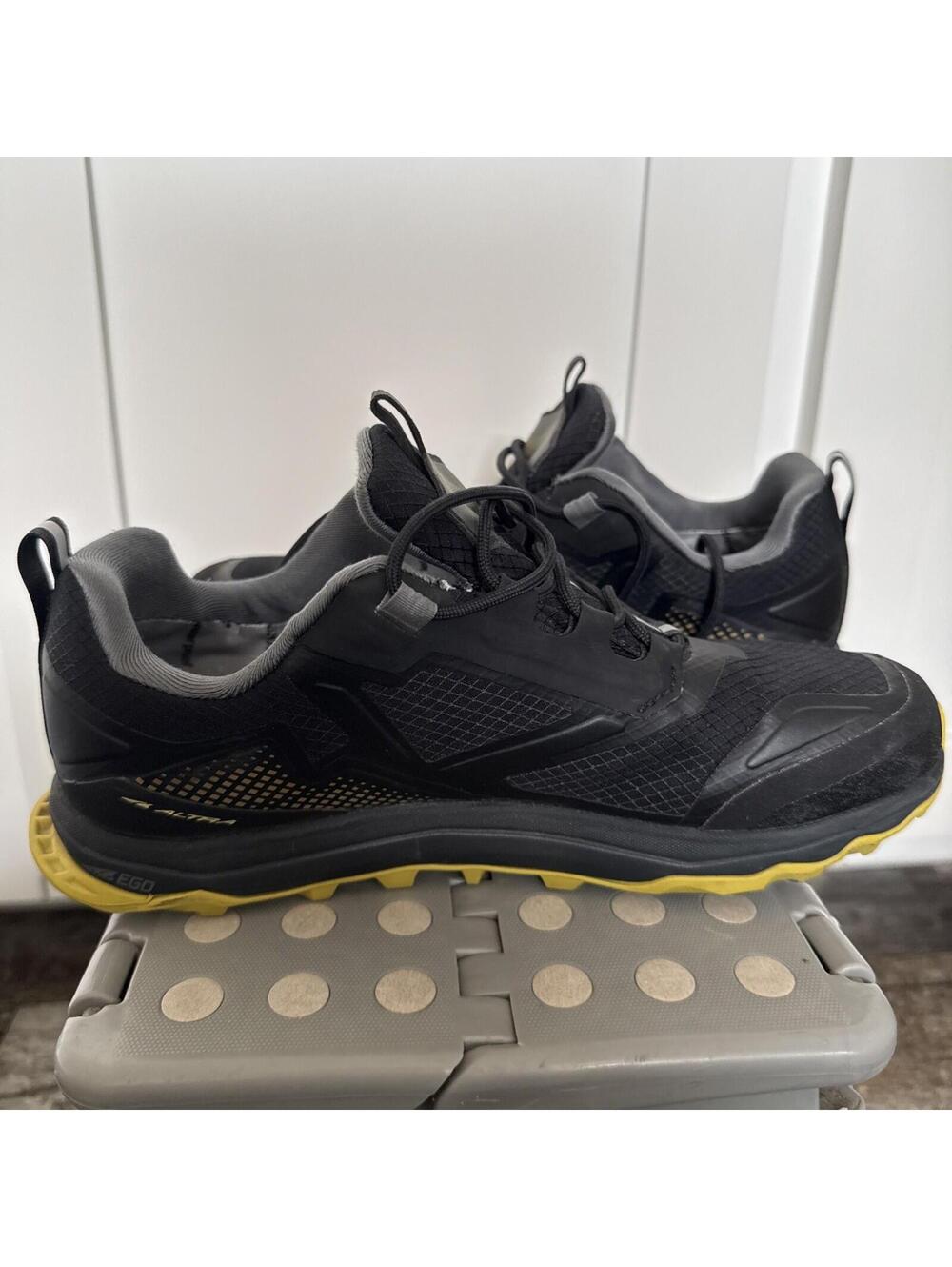 Altra Shoes Mens Size 8 Black Yellow Lone Peak All  WTHR Trail Running Hiking - Picture 8 of 14